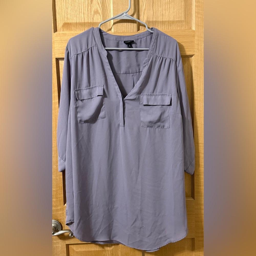 Torrid Harper Blouse Size 3 | Lavender Gray Work Top Plus Size